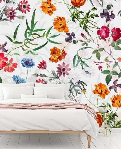 flower wallpaper on white background wallpaper