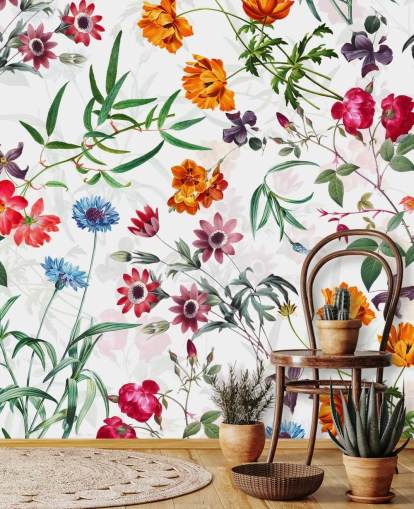 flower wallpaper on white background wallpaper