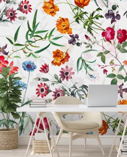 flower wallpaper on white background wallpaper