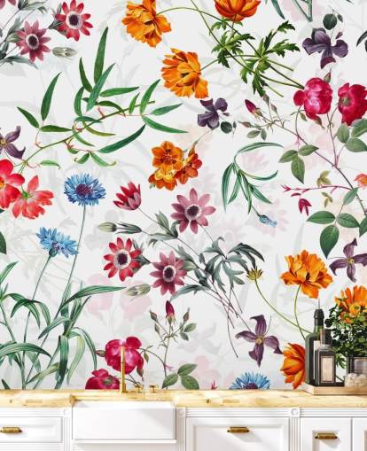 flower wallpaper on white background wallpaper