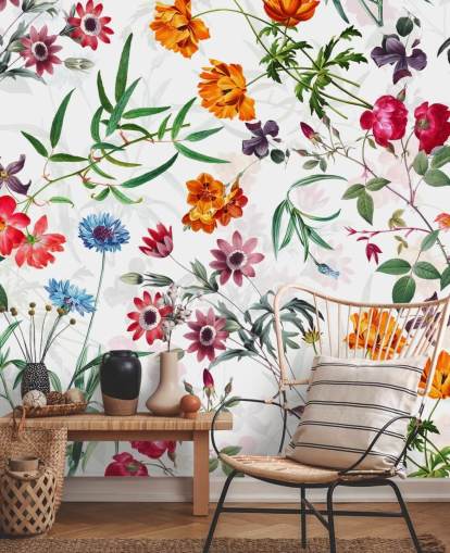 flower wallpaper on white background wallpaper