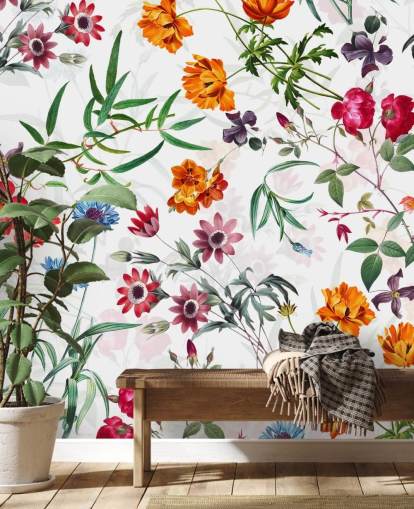 flower wallpaper on white background wallpaper