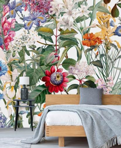 mooi bloemen kleurrijk behang