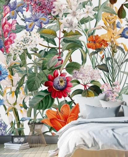 pretty floral colourful wallpaper