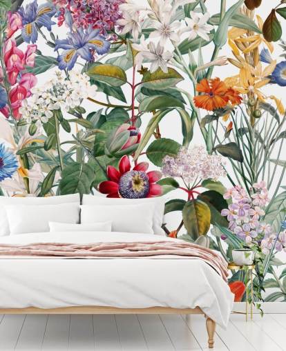 pen floral fargerik tapet