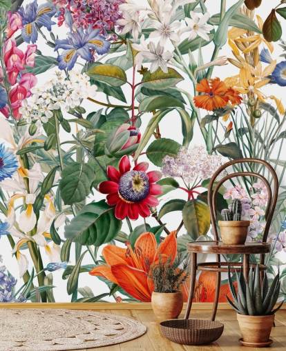 pretty floral colourful wallpaper