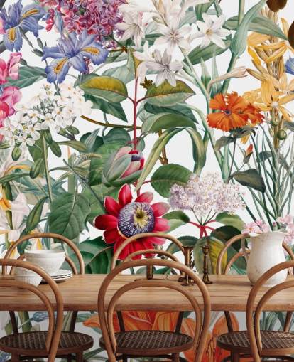 pretty floral colourful wallpaper