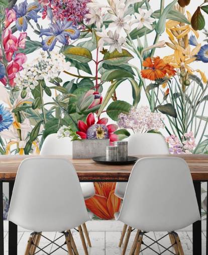 pretty floral colourful wallpaper