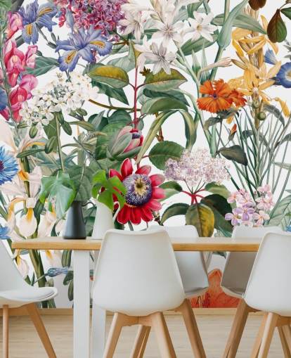 pretty floral colourful wallpaper