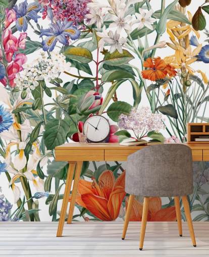 pretty floral colourful wallpaper