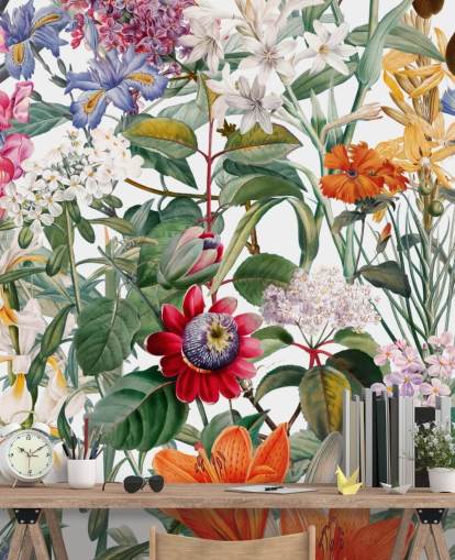 pretty floral colourful wallpaper