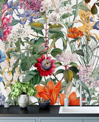 temmelig blomstret farverige tapet