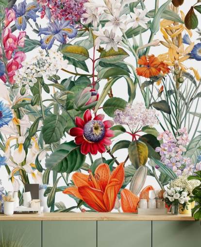 pen floral fargerik tapet