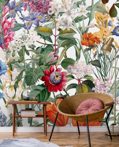 pretty floral colourful wallpaper