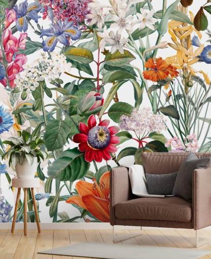 pretty floral colourful wallpaper