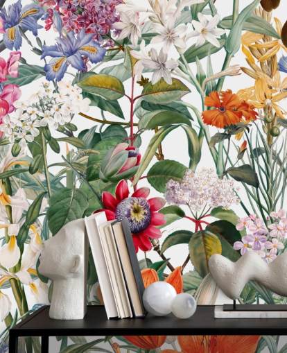 pretty floral colourful wallpaper