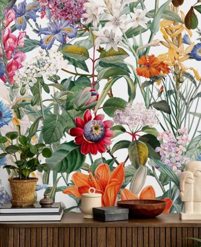 pretty floral colourful wallpaper