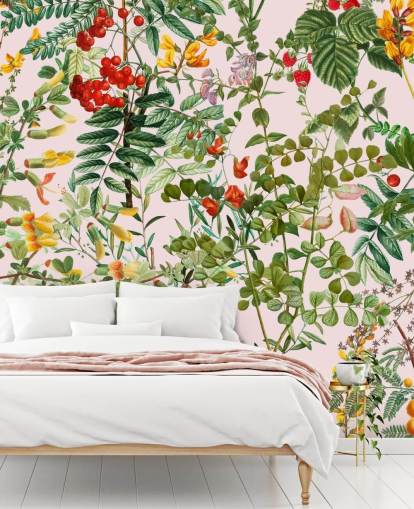 bladeren en bloemen behang bladeren en bloemen behang