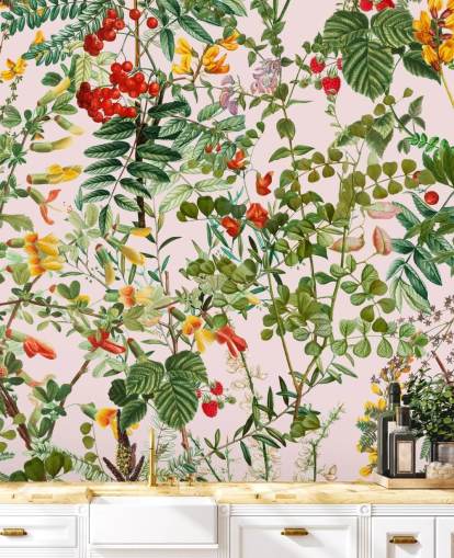 blader og blomster tapet