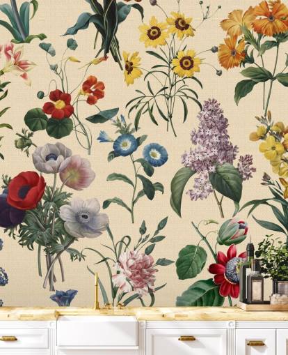 fleurs de prairie papier peint