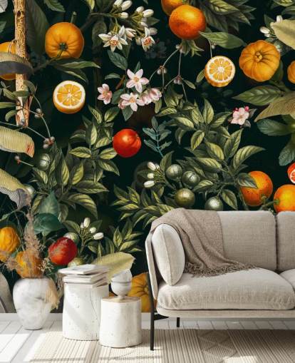 papier peint botanique foncé avec papier peint agrumes papier peint botanique foncé avec papier peint agrumes