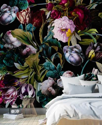 papier peint floral foncé papier peint floral foncé