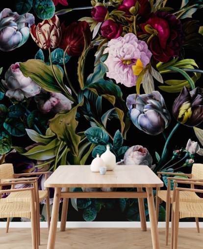 papier peint floral foncé papier peint floral foncé