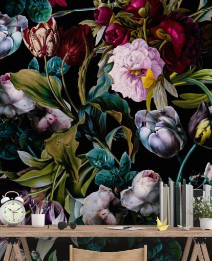dark floral wallpaper