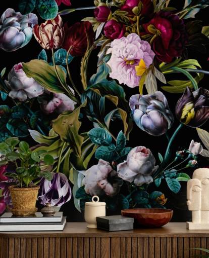dark floral wallpaper