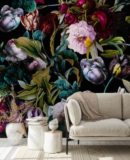 dark floral wallpaper