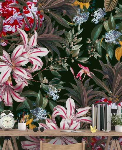 kleurrijk lilys behang