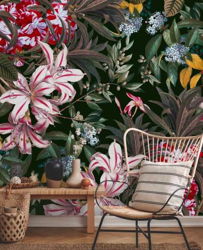 kleurrijk lilys behang