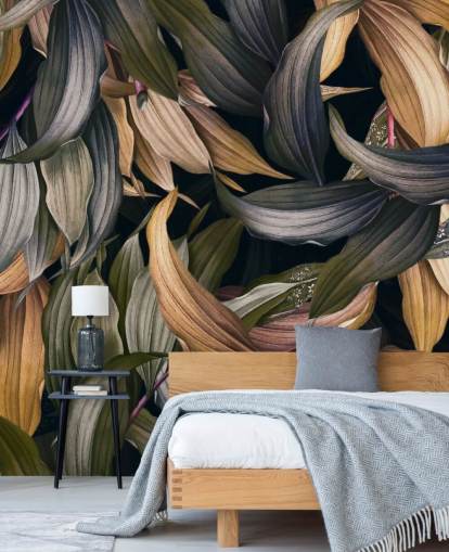 dark leaves overlapped wallpaper