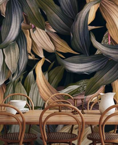 dark leaves overlapped wallpaper