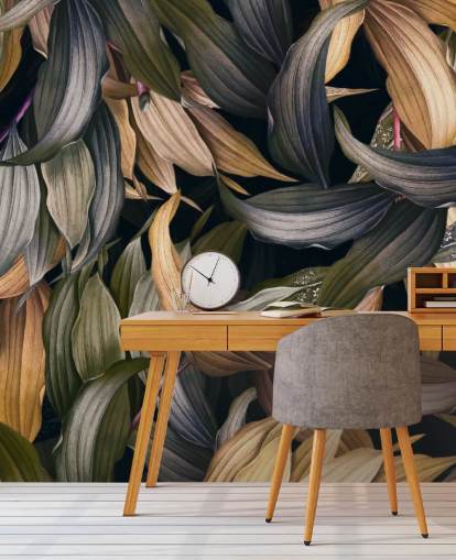 dark leaves overlapped wallpaper