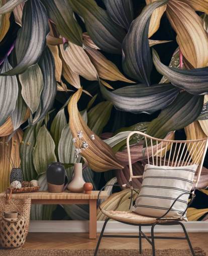 dark leaves overlapped wallpaper