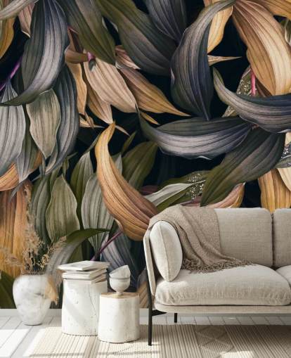 dark leaves overlapped wallpaper