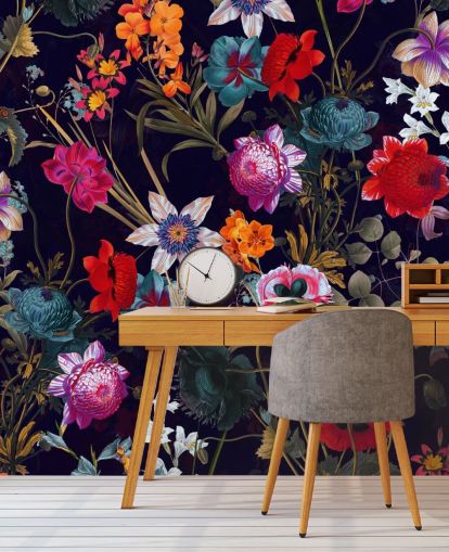 dark floral colourful wallpaper dark floral colourful wallpaper