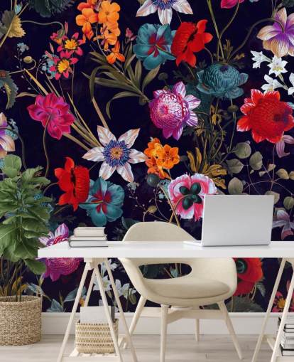 dark floral colourful wallpaper dark floral colourful wallpaper