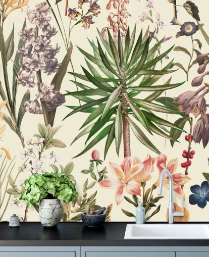 wild flowers collage wallpaper