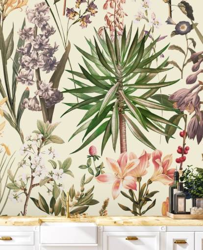 wild flowers collage wallpaper