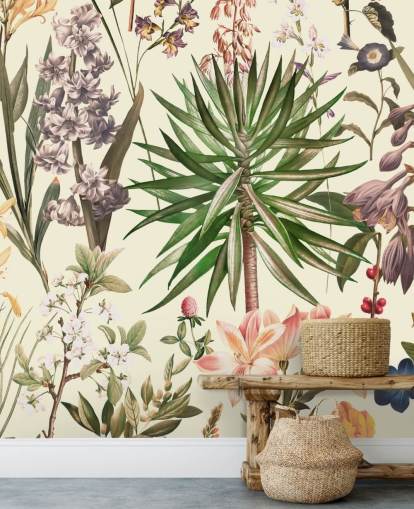 vilde blomster collage tapet