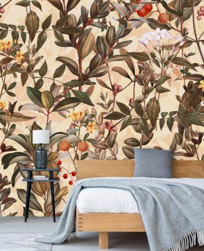 Papier peint floral ton neutre Papier peint floral ton neutre