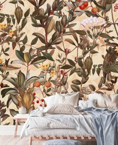 Neutral tone blomster tapet