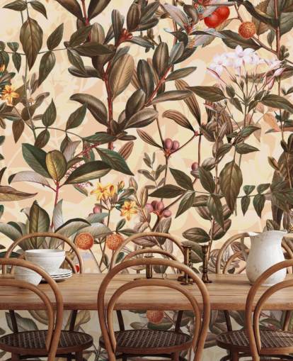 Nøytral tone floral tapet