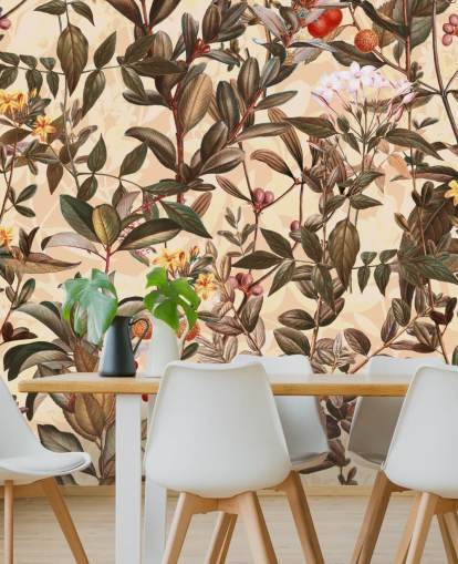 Neutral tone floral wallpaper Neutral tone floral wallpaper