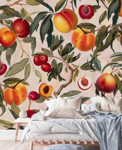 persikor och löv tapeter persikor och löv tapeter