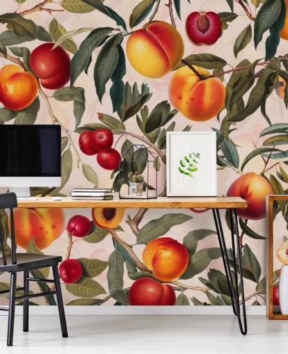 peaches and leaves wallpaper peaches and leaves wallpaper