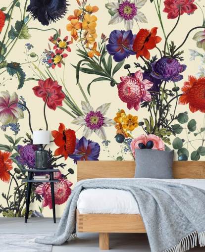 fondo de pantalla de flores bonitas sobre fondo blanco roto