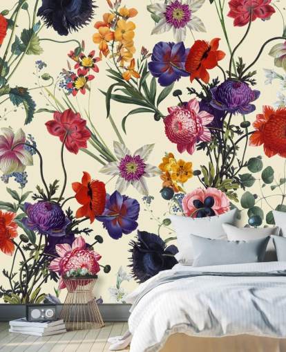 fondo de pantalla de flores bonitas sobre fondo blanco roto